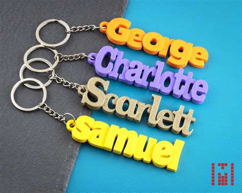 Personalized 3d Keychain Custom Name Multicolor 3d Etsy Small Ts