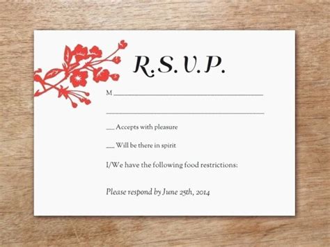 Template Free Printable Rsvp Cards