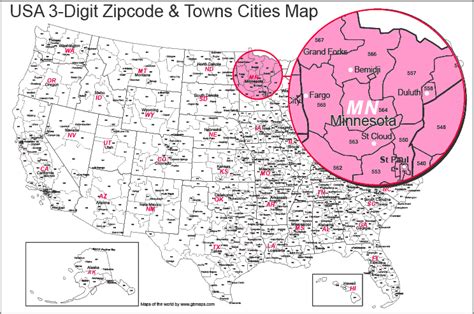 Major City Zip Code Map