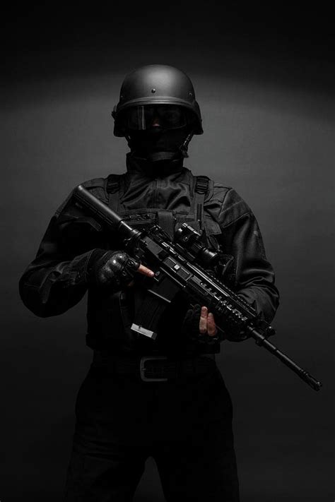 Spec Ops Police Officer Swat In Black Photograph By Oleg Zabielin Pixels
