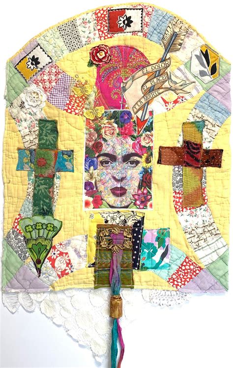 fabric-collage-art-fabric-art-fabric-art-wall-hanging-frida-etsy-fabric-art,-art-quilts