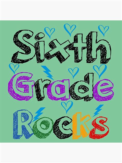 Sixth Grade Rocks Back To School Poster By Kimmaitm Redbubble