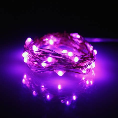 20 Led Copper Fairy Light Purple