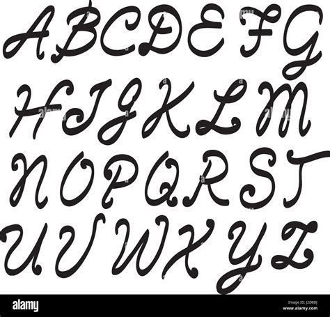 Vector Handwritten Script Font Hand Drawn Brush Style Modern
