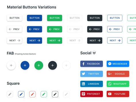 Material Design Buttons Ui Figma Templates By Roman Kamushken For