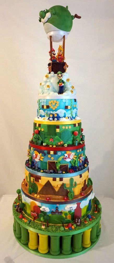 List of stunning mario cake design image ideas that can inspire you to have custom cake designs for upcoming birthdays, weddings, anniversaries. Super Mario World Weding Cake | Super mario cake, Mario ...