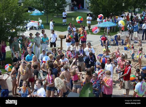 A crowd gathers at The Weather Channel's "Ultimate Summer Beach Party