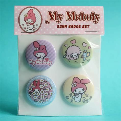My Melody Badges Badge Set Of 4x 32mm Metal Pin Back Buttons Cute