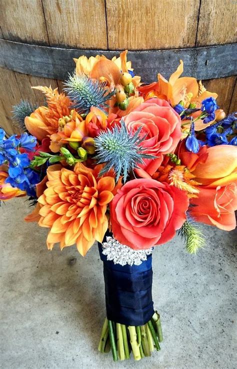 Pin By Justine Maler On Jandj Wedding Orange Bridal Bouquet Wedding