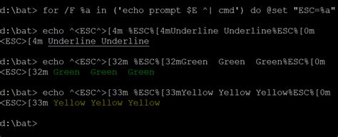 Loops How To Echo With Different Colors In The Windows Command Line