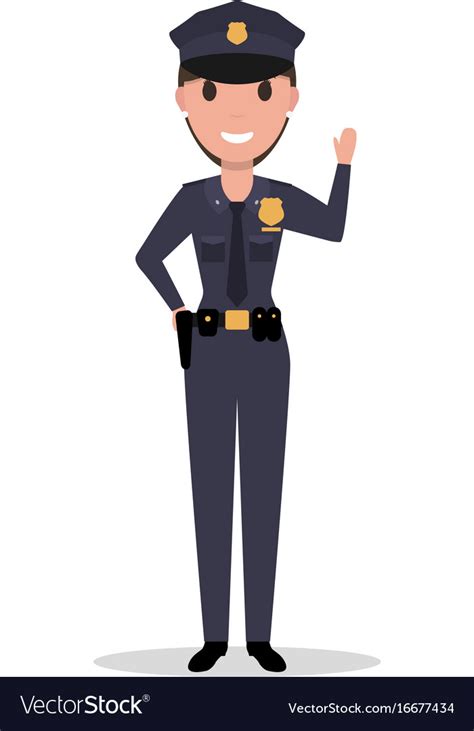 Cartoon Woman Police Officer In Uniform Royalty Free Vector