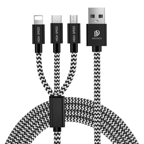 Amazon Multi Usb Charger Cable4ft120cm Nylon Braided3 In 1 Usb Fast