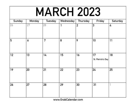 March 2023 Calendar Free Printable Calendar March 2023 Printable