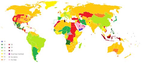 Age Of Sexual Consent World Map Os 69x666 Commonsm