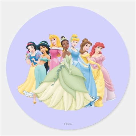 Disney Princesses 12 Round Sticker Zazzle