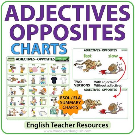 Adjectives Opposites In English Charts Woodward English