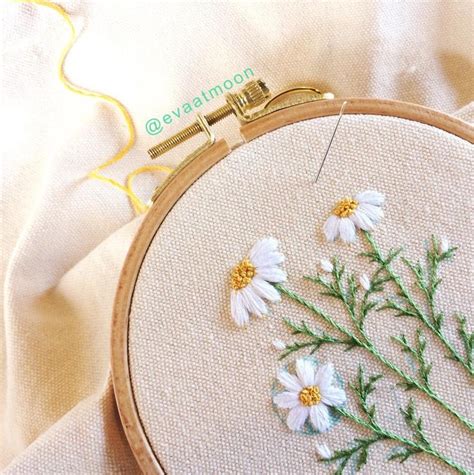 Hand Embroidery Pdf Pattern Daisy Hand Embroidery Pattern Digital