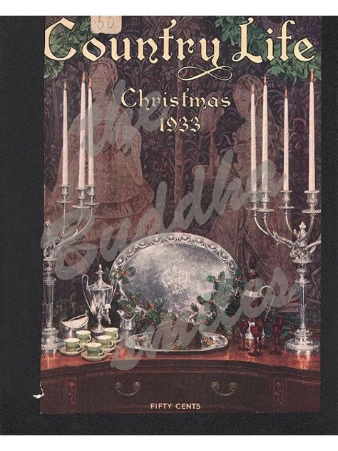 Original Country Life Magazine Cover Christmas 1933 Buffet Setting