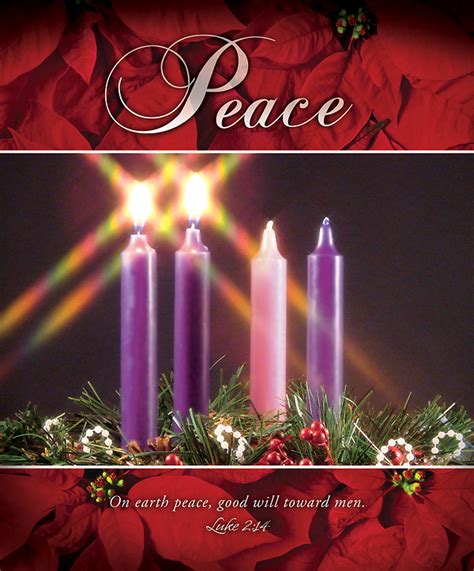 Peace Advent Wreath Legal Size Bulletin Pack Of Cokesbury