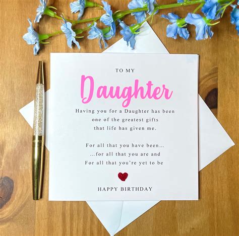 daughter birthday card daughter poem adult daughter birthday etsy