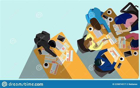Idea And Concept Creativity Illustration Businessoffice Workers Sit At