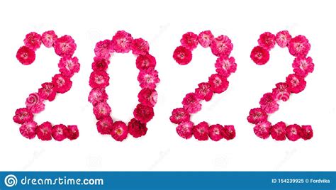 The Inscription 2022 Of Flowers On A White Background Stock Image