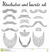 Mustache Drawing Outline Man Beards Hair Line Hipster Elements Detailed Retro sketch template