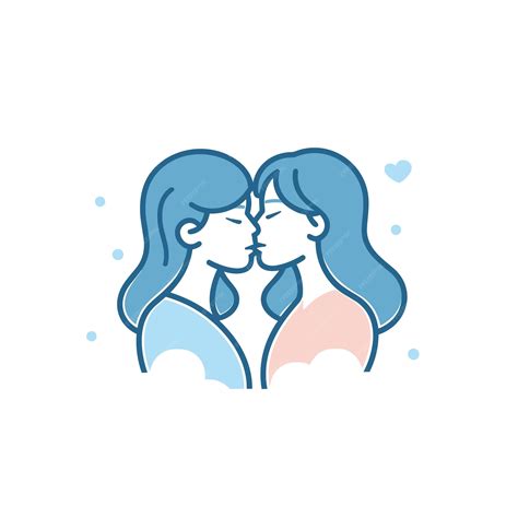 premium vector vector of two women kissing each other in a minimalist and modern style on a