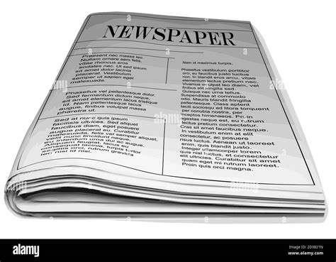 Newspaper Isolated On White Isolated Newspaper With Abstract Article