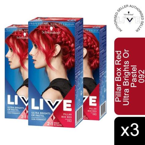 3x Live Pillar Box Red Semi Permanent Hair Dye Ultra Brights 092 5012583504207 Ebay