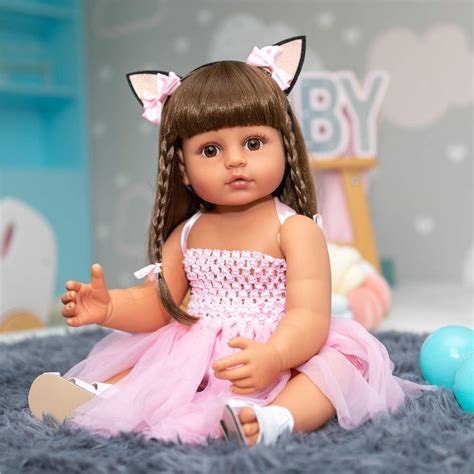 Realistic Black Full Body Silicone Reborn Baby Dolls Biracial Girl Inch Lifelike Handmade