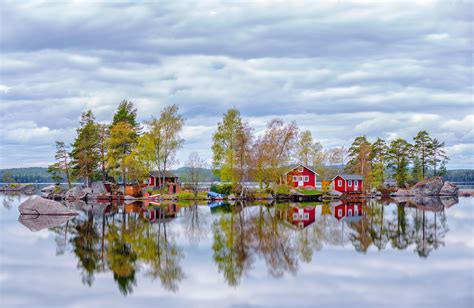 Magical Sweden Reflection Photos Mirror Painting