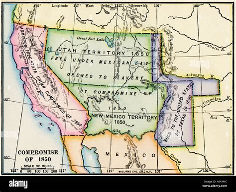 Map Showing The Expansion Of Slavery In Western Us Territory After