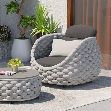 Free Shipping On Tatta Modern Outdoor Chair Woven Textilene Rope