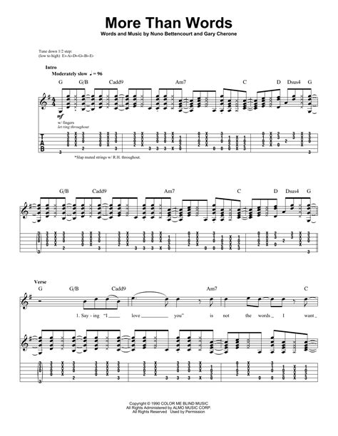 Now that i've tried to talk to you and make you understand, all you have to do is close your eyes and just reach out your hands and touch me. More Than Words by Extreme - Guitar Tab Play-Along ...