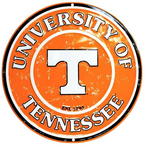 A majority of our university flags are offered in nylon or polyester construction with embroidered, screen printed, or dye sublimated insignias. University of Tennessee Volunteers Embossed Metal 12 ...