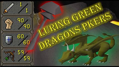 Osrs Luring Green Dragons Pkers With Obby Tank Youtube