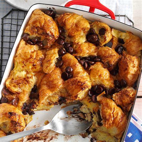 Fold unbuttered third over middle third, and buttered top third down over that. Dark Chocolate Croissant Bread Pudding Recipe | Taste of Home