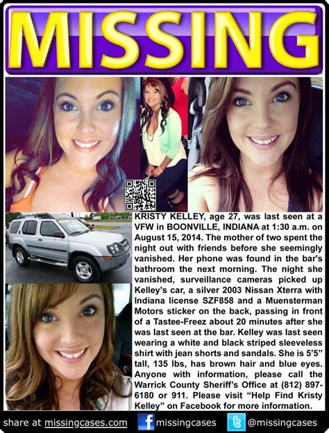 8 15 2014 kristy kelley age 27 is missing from boonville indiana missing persons amber