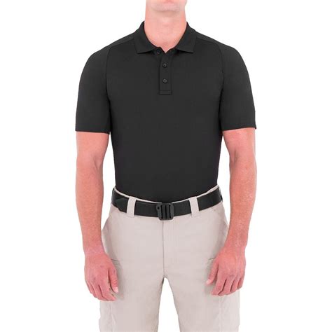 First Tactical Mens Performance Short Sleeve Polo Black