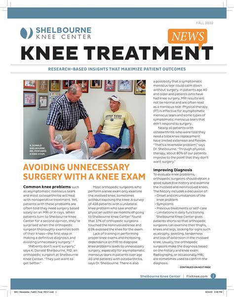 Shelbourne Knee Center Fall 2022 Newsletter By Wainscot Media Issuu
