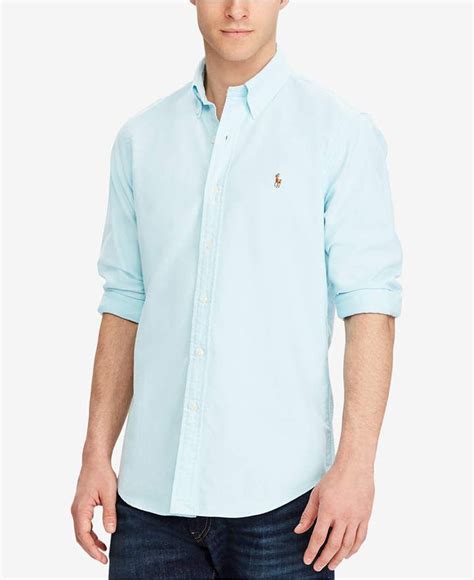 Polo Ralph Lauren Mens Classic Fit Long Sleeve Solid Oxford Shirt