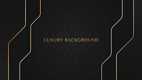 Elegant Black Luxury Background Concept With Hexagon Dark Gold And