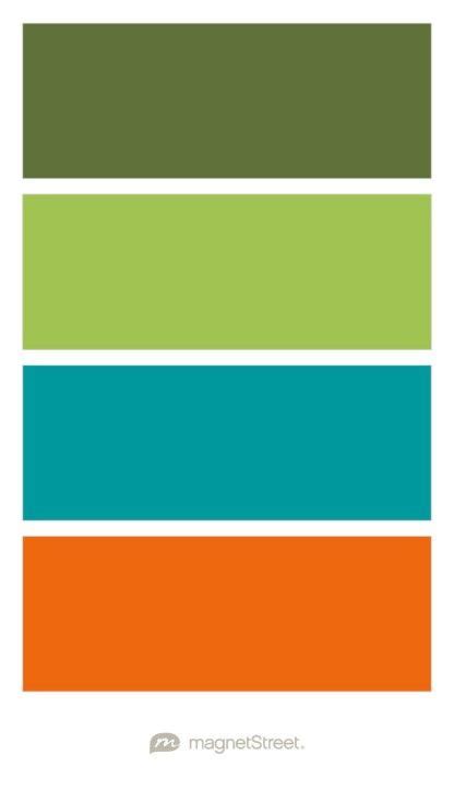 Orange has strong correspondence with enthusiasm. Olive, Lime, Teal, and Orange Wedding Color Palette ...