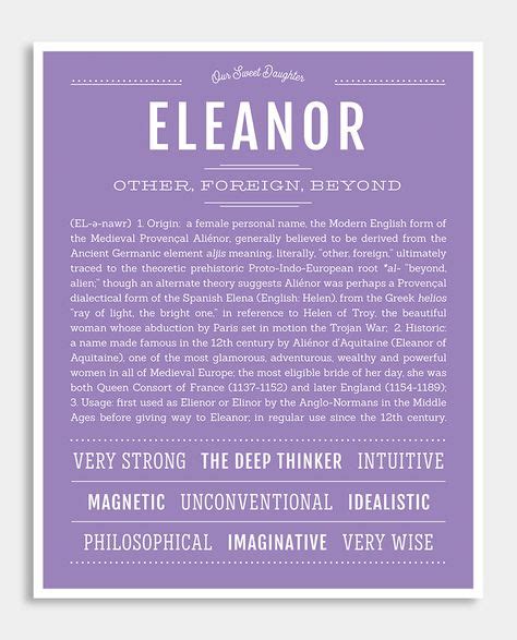 Eleanor Classic Name Print Classic Names Names With Meaning Names