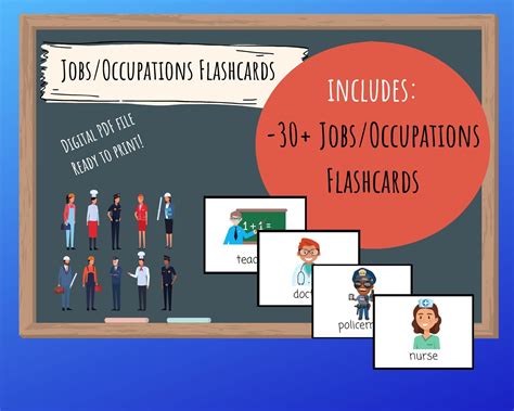 30 Jobsoccupations Flashcards Digital Download Printable Etsy