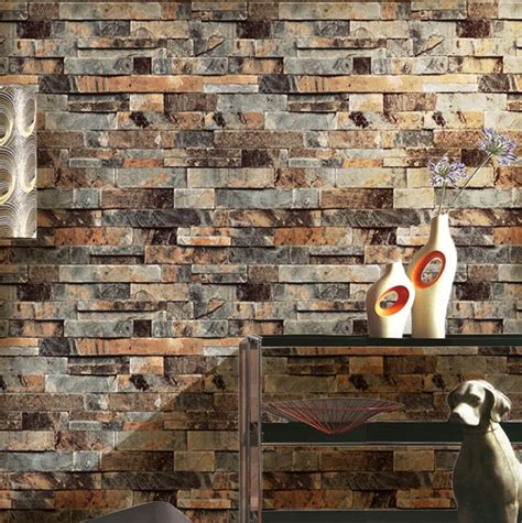 3d Stone Wall Paper Roll Brick Wall Pvc Wallpaper For Living Room