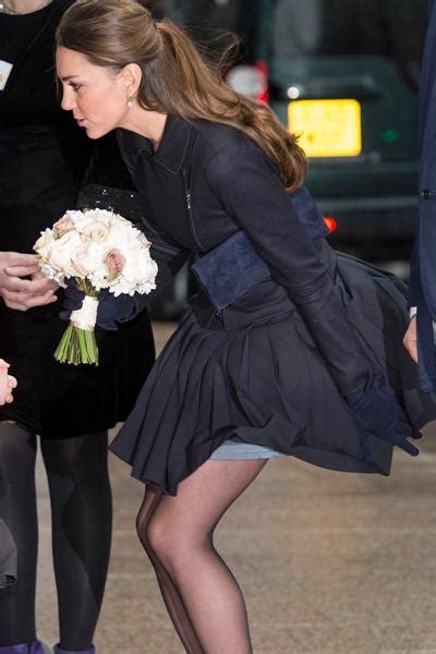 A Royal Gust Kate Middletons Skirt Flies Up In London