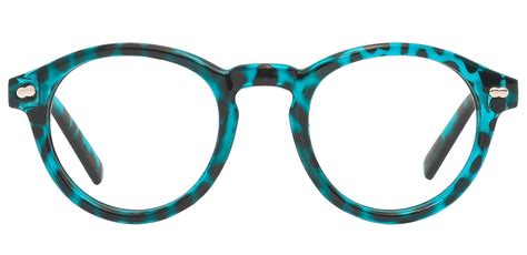 Vee Round Prescription Glasses Turquoise Havana Womens Eyeglasses
