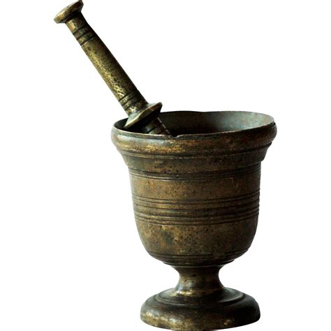 18th Century Antique Brass Apothecary Mortar And Pestle From Eantiques